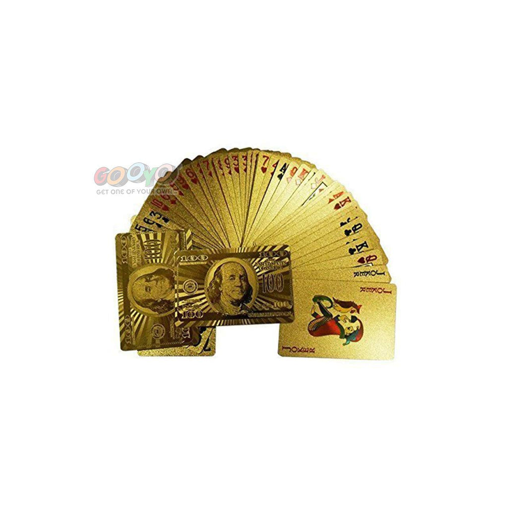 Gooyo 24 K Gold Plated Poker Playing Cards (Golden)