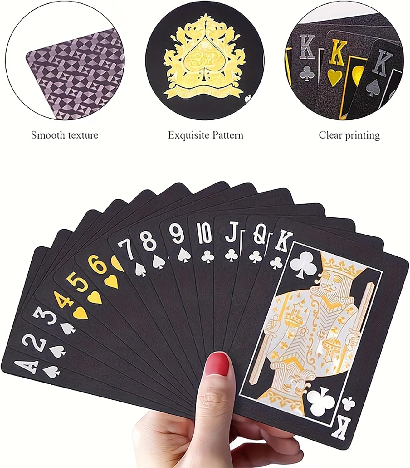 Waterproof Black Plastic Playing Cards