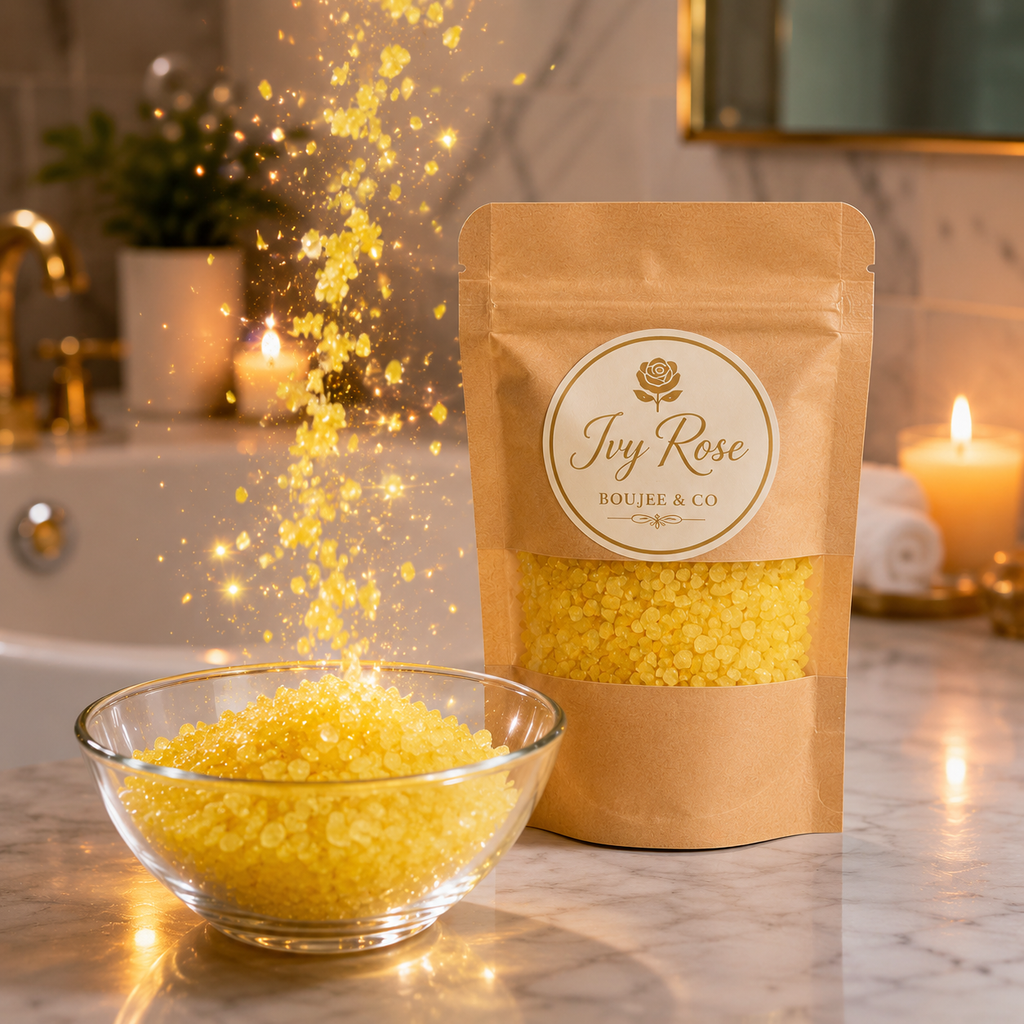 Golden Citrus aromatherapy bath salts for a refreshing spa soak