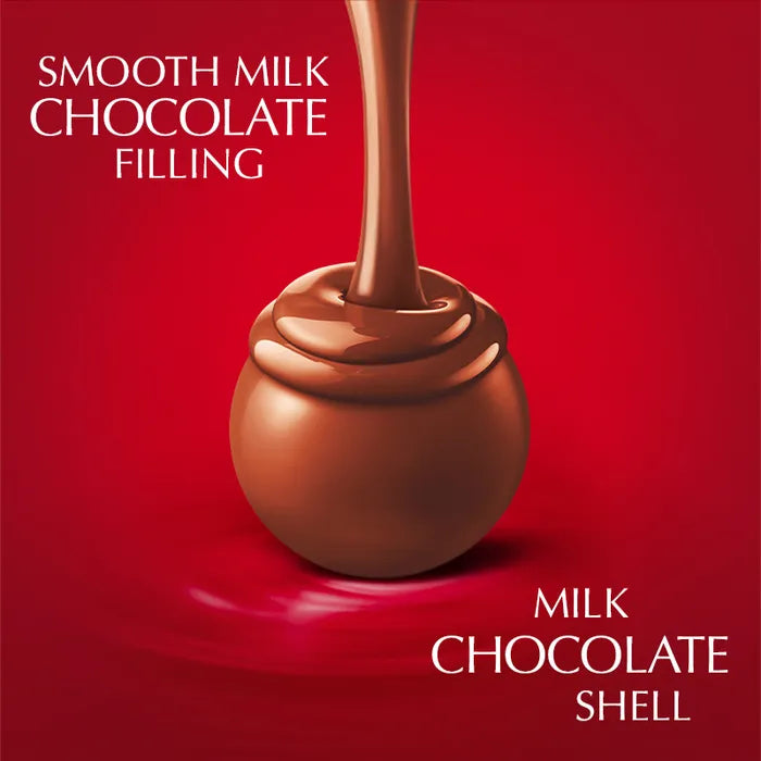 Lindt LINDOR smooth melting milk chocolate truffle close-up