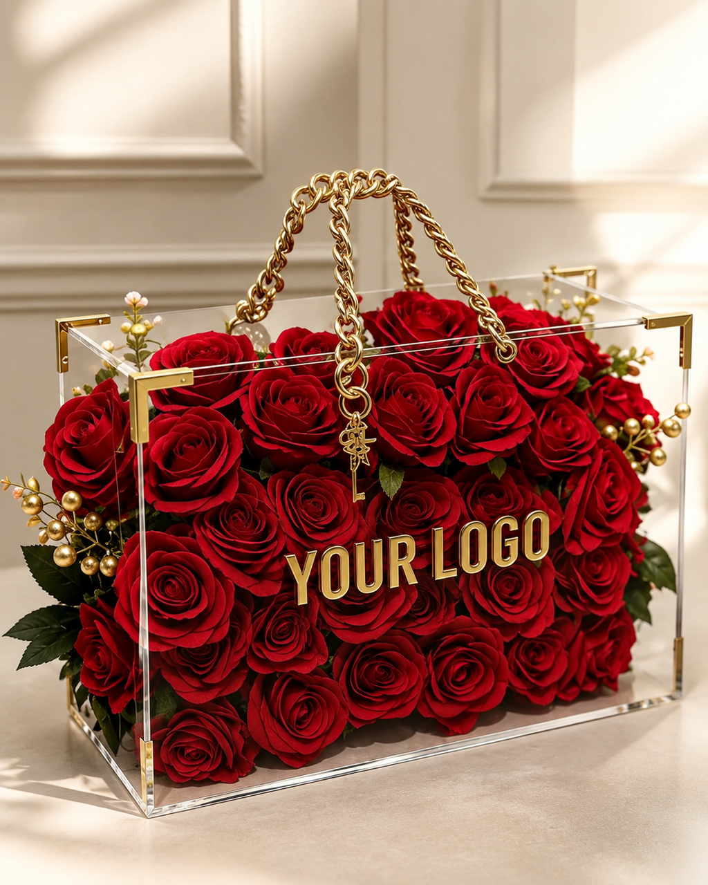 Luxury Everlasting Rose Flower Bag