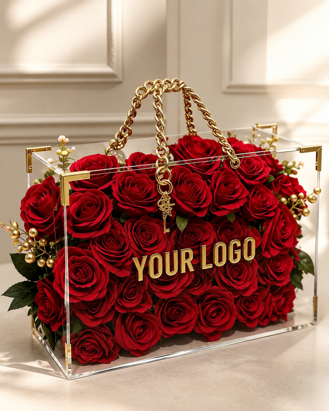 Luxury Everlasting Rose Flower Bag