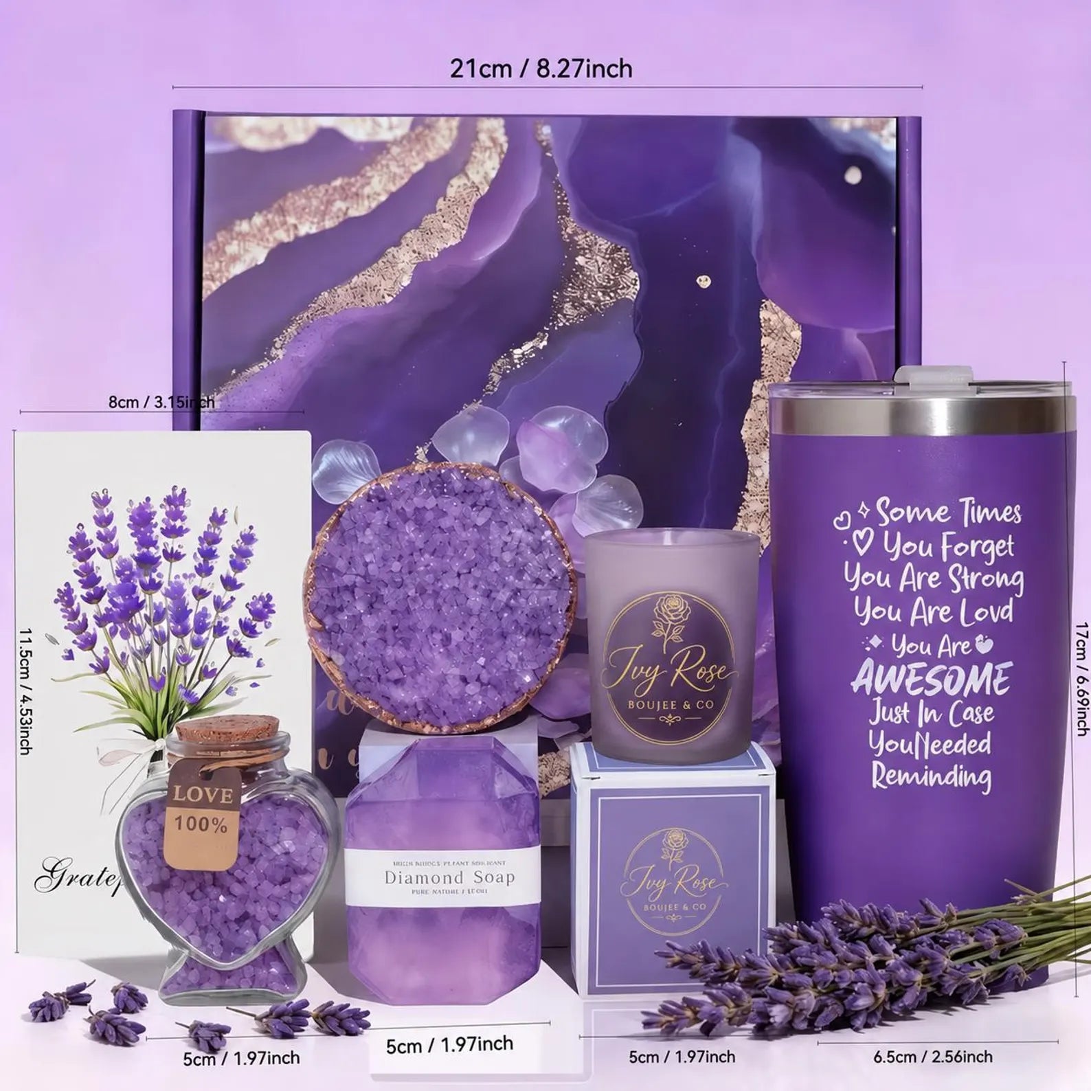 Lavender Spa Gift Box | 7pc Luxury Pamper Hamper for Her