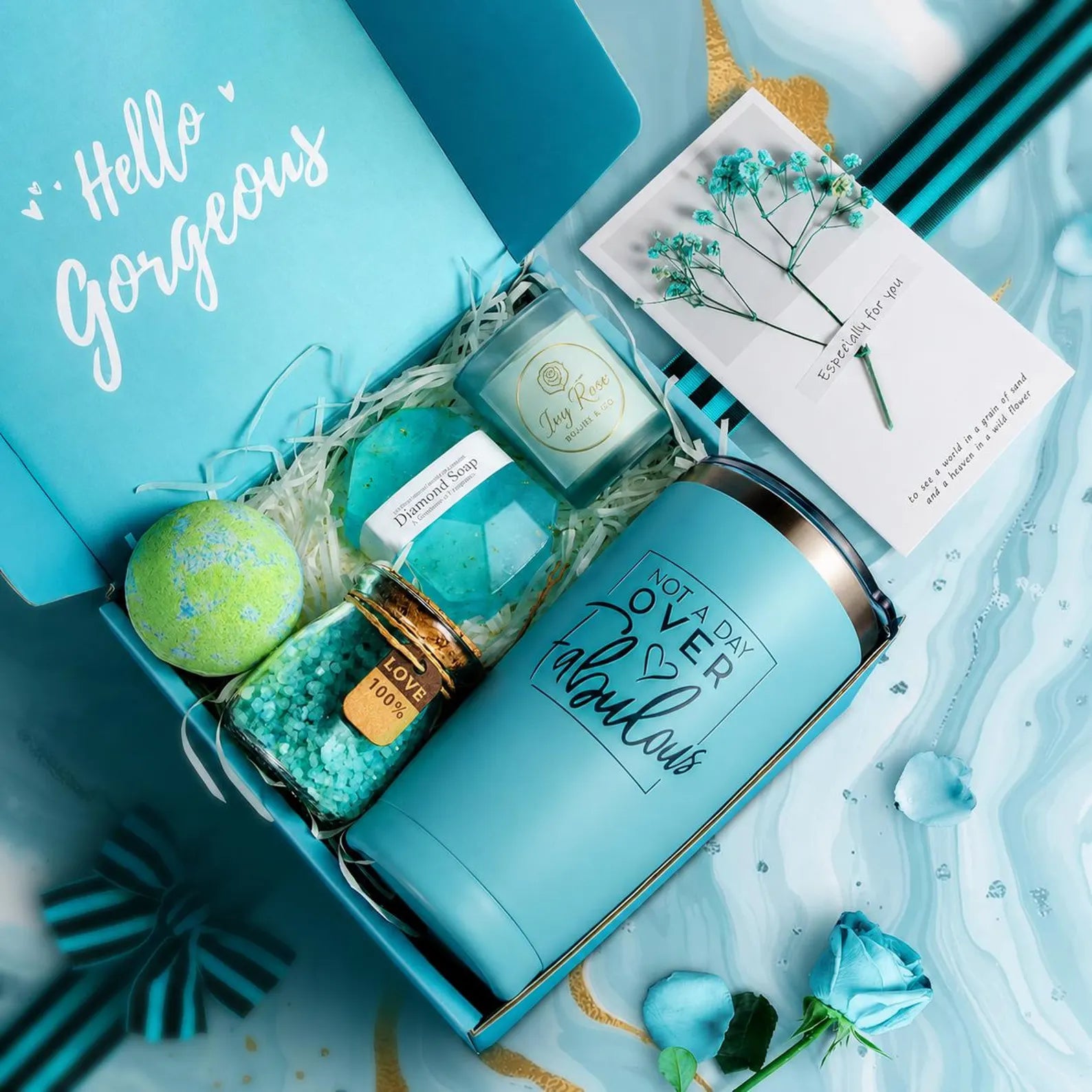 Bluebell Citrus Spa Gift Basket | 6pc Birthday Hamper for Her