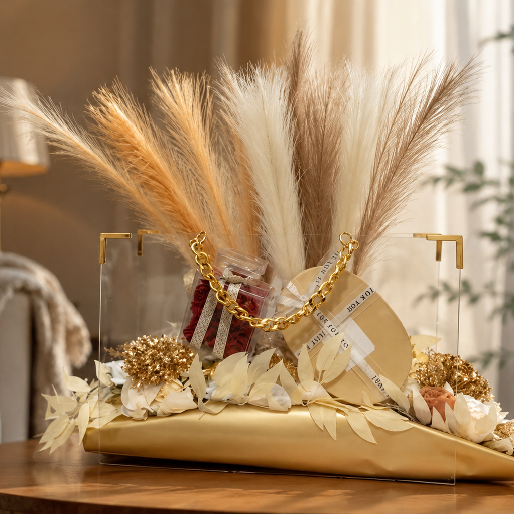 Luxury Gold Chain Rose Flower Bag